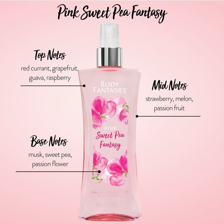 Body Fantasies Signature Pink Sweet Pea Fantasy Body Spray By Parfums De Coeur - 8 oz Body Fantasies Signature Pink Sweet Pea Fantasy Body Spray By Parfums De Coeur - 8 oz