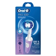 Oral-B Pro 500 + Electric Toothbrush with (2) Brush Head, Rechargeable, Lilac
