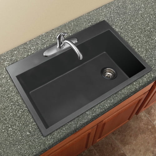 Transolid Radius 33'' L x 22'' W Granite Single Bowl Drop-in Kitchen Sink