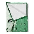 thumbnail image 2 of Futuristic Soft Flannel Fleece Throw Blanket, Robot Girl with Cables in a Glass Underwater Design Print, Cozy Plush for Indoor and Outdoor Use, 50" x 70", Green Green, by Ambesonne, 2 of 5