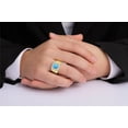 thumbnail image 2 of RYLOS Mens Rings 14K Yellow Gold Designer Round Gemstone &  Sparkling Diamond Ring Turquoise December Birthstone Rings For Men, Men's Rings, Gold Rings Sizes 8 - 13, 2 of 7