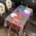thumbnail image 6 of Colorful Pioneer Flower Patchwork Rectangle Tablecloth 60"x102",Waterproof Polyester Rectangle Table Cloth, Wipeable Spillproof Polyester Tablecloth for Dining, Camping, Indoor and Outdoor, 6 of 6