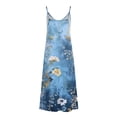 thumbnail image 4 of Generic Women's Summer Maxi Dress Casual V-Neck Sleeveless Bohemian Spaghetti Strap Floral Long Maxi Dress, 4 of 4