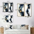 thumbnail image 4 of Designart "Blue Groove Crossroads Abstract in Ink and Gold" Abstract Painting Framed Wall Art Set Of 2 - Modern Gold Frame Gallery Set For Office Decor, 4 of 6