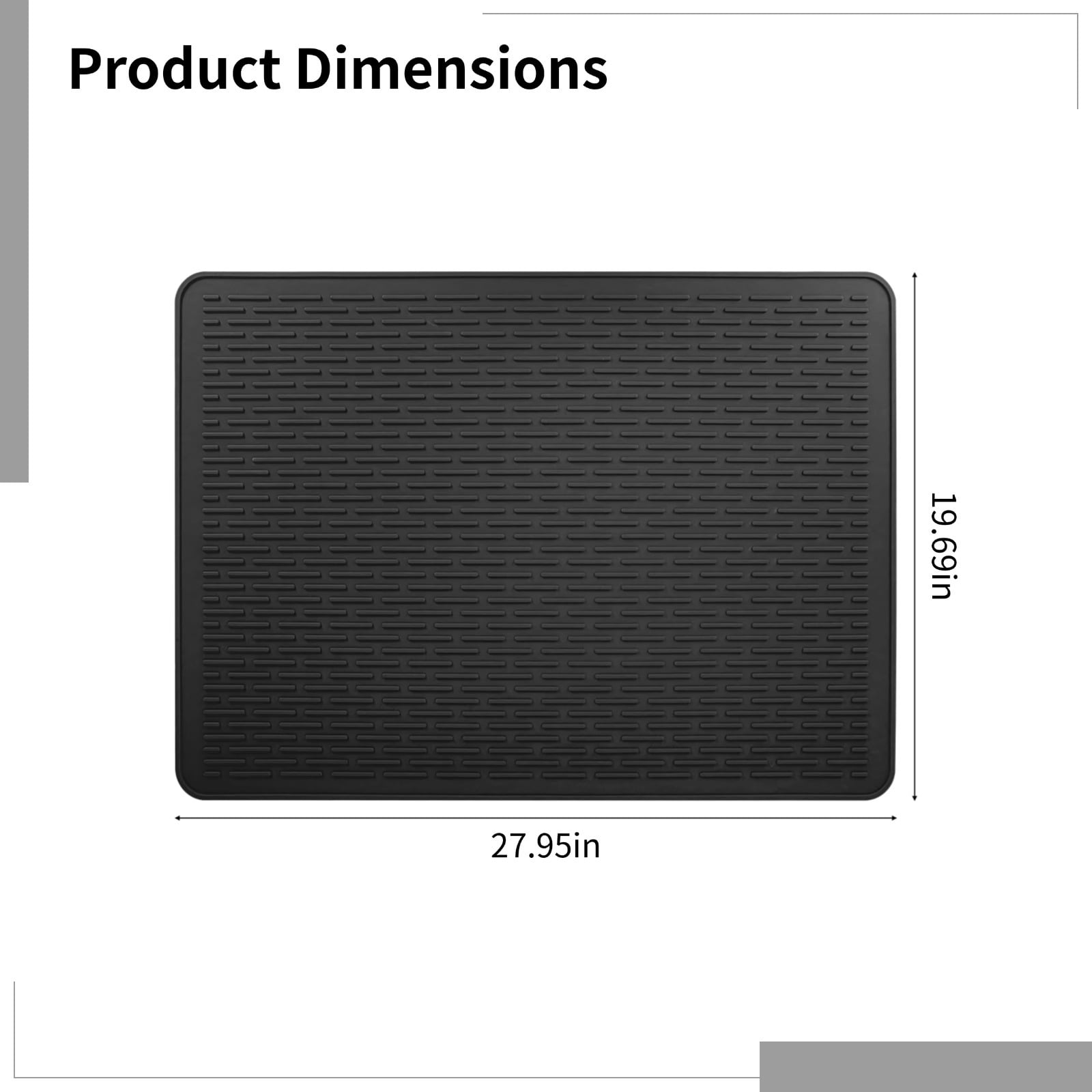 Silicone Stove Top Mat Protector for Electric & Gas Cooktops, Black, Heat-Resistant, Non-Slip Textured, 71 x 50 cm (27.9 x 19.68 in)