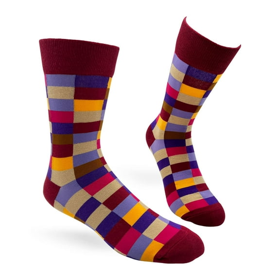 Fabdaz Colorful Grid Men's Novelty Crew Socks