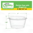 thumbnail image 4 of EcoQuality 5 Oz Leak Proof Portion Cups with Lids - Plastic Condiment Souffle Containers with Attached Hinged Lid - Perfect for Sauce Cup, Sample Cup, Jello Shot Cups with Lids, Food Storage (500), 4 of 7