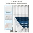 thumbnail image 2 of No Hook Cloth Fabric Shower Curtain with Snap in Liner, Lake Blue Stripes Waterproof Shower Curtains Set with See Through Top Window, Modern Minimalist Gradient Lines Bath Curtains Shower 36"x78", 2 of 6