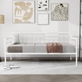 thumbnail image 3 of alazyhome Metal Twin Daybed Frame, Sofa Bed for Living Guest Room, White, 3 of 7