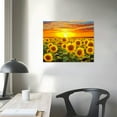 thumbnail image 3 of COMIO  Sunflower Canvas Print Wall Art Sunset Landscape Pictures Flower Field Artwork Modern Painting for Home Kitchen Bedroom Dining Room Stretched and Framed, 3 of 4
