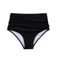 thumbnail image 3 of Pisexur Bas de Bikini Taille Haute pour Femmes Rétro Froncé Short de Bain Froncé Culotte de Tankini, 3 of 5