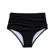 TIMIFIS Women's High Waist Bikini Bottoms Vintage Ruched Swim Shorts Ruched Split Swim Shorts - Summer Savings Clearance