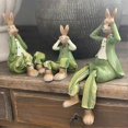 thumbnail image 2 of 3Pcs Rabbit Sculpture Eye-catching Decorative Wear Resistant Modern Purple Green Easter Rabbit Figurine Decor Home Supplies, 2 of 5