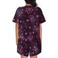 thumbnail image 3 of Picia Snowflakes and Hearts Pajamas Sets for Women Soft Short-Sleeved Pjs with Lounge Shorts Two Piece Sleepwear-XX-Large, 3 of 9