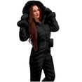 thumbnail image 3 of Noarlalf Ski Suits Woman Women Fashion Snowboard Ski Suit Plush Collar Casual Keep Warm Thicken Outdoor Sports Zipper Ski Suit Winter Coats for Women Black S, 3 of 9