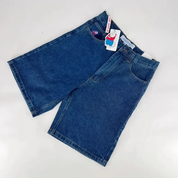 Y2k rgin mary pantalones vaqueros con estampado pantalones cortos de mezclilla nuevo en 2024 pantalones cortos holgados harajuku hombres ropa de calle gráfica pantalones ropa de hombre