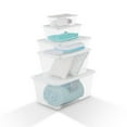 thumbnail image 4 of Sterilite 28 Qt Clear Plastic Stacking Storage Container Box w/Lid, 40 Pack, 4 of 12