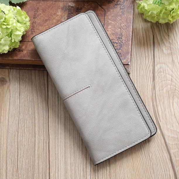 Cartera de estudiante ultrafina, larga, sencilla y multifuncional para mujer