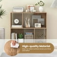 thumbnail image 3 of Auranook Open Shelf Bookcase Mid Century Modern Cube Bookshelf with 4 Compartments, 3 of 8
