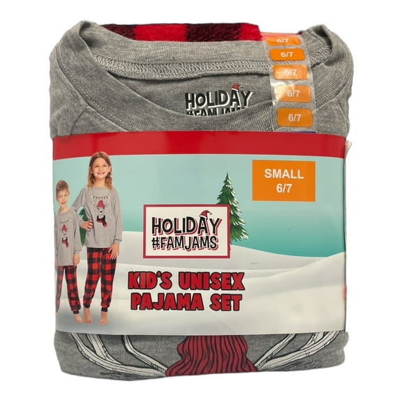 Holiday FamJams Kid's Unisex Matching Family Pajamas, 2 Piece Set (6/7)