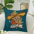 thumbnail image 2 of MKHERT Floral With Skull In Sombrero Throw Pillowcase Pillow Cover Cushion Couver 18x18 inch, 2 of 2