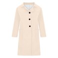 thumbnail image 5 of EGNMCR Trench Coats for Women Notch Lapel Single Breasted Wool Long Jacket Winter Solid Color Overcoat Coats with Pockets on Clearance, 5 of 8