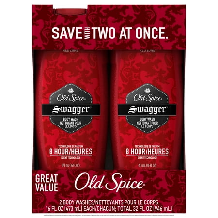 Old Spice Red Zone Swagger Scent Body Wash for Men, 16 oz (Pack of 2)