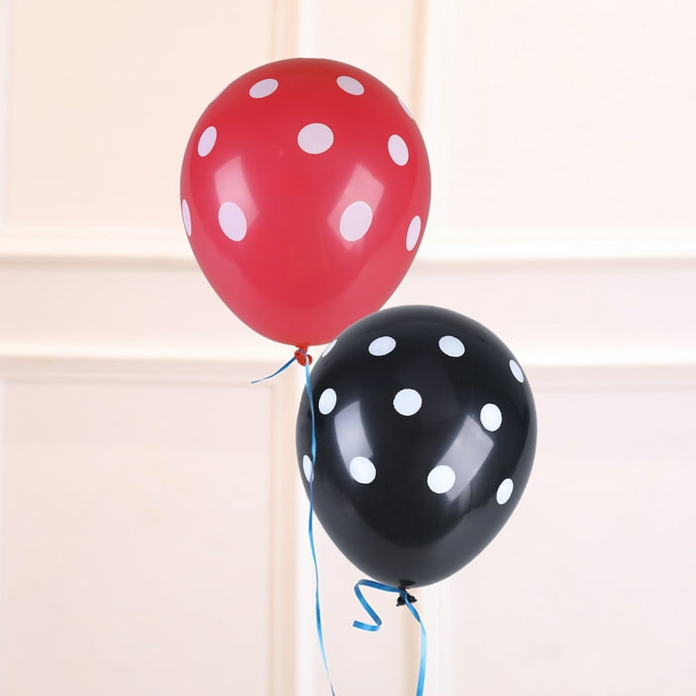 Polka Dot Balloon 12 Inch Latex Balloons Mix Polka Dot Balloons With  50meter Ribbon Free for Birthday Decorations 