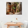 thumbnail image 2 of Nawypu Mediterranean Towns Street View Picture Office Bedroom Wall Art Retro Landscape Canvas Print for Home Decor Framed, 2 of 4