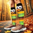 thumbnail image 4 of Funny Thanksgiving Turkey Knee-High Running Socks-Colorful Striped Holiday Crazy Cute Socks for Men Women Adult Kids-Thanksgiving Christmas Fall Gag Gifts Stocking Stuffers, 4 of 6
