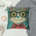 thumbnail image 2 of Nawypu  Cute Cat Colorful Pattern Square Cushion Cover Kitten Red Throw Pillowcase - Pet Portrait Themed Blue Decorative Accent Pillow Cover, 2 of 5