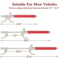 thumbnail image 4 of Stanz (TM) Steering Wheel Lock for Cars, Vehicle Anti-Theft Lock,Adjustable Length Clamp Double Hook Universal Fit Emergency Hammer Breaker (Red) with Window Breaker, 4 of 7