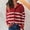 *Red, variant on ClodeEU Women's Striped Cardigan Sweaters ,Button Down Long Sleeve V Neck Sweaters, Casual Knit Cardigans Coat Tops Navy,Womens Plus L