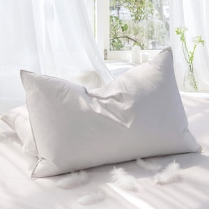 Teler Goose Down Feather Pillow, Queen Size