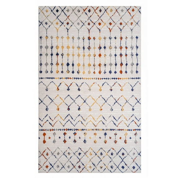 Furnish My Place Indoor Distressed Moroccan Style Rug with Jute Backing - 7 ft. 8 in. x 11 ft., Peach, Transitional, Area Rug for Living Room, Bedroom, Hallway