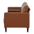 thumbnail image 5 of A&D Home Anza 3-Seater Tufted Faux Leather Sofa, Cognac Brown, 5 of 8