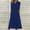 *Dark Blue, variant on ClodeEU Women's V Neck Button Front 3/4 Sleeve Dress,Solid Color Casual Shirt Dress with Pockets Dark Blue,Womens Plus XL