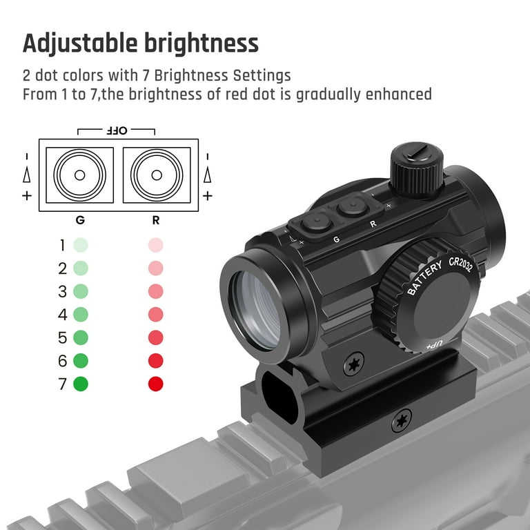 Feyachi RS-28 Red Dot Sight met tactische 4 dradenkruizen Richtkijkers past 21 mm/22 mm Rails,Zwart