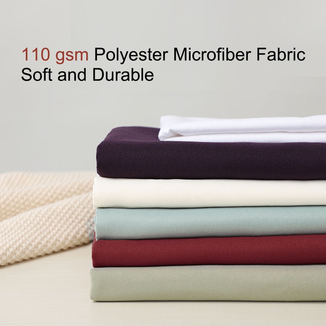 Unique Bargains 4-Piece Soft Microfiber Pillowcases Burgundy Travel(14"X20")
