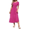 thumbnail image 2 of TARAINYA Summer Dresses for Women Casual Floral Dress Pocketed Flared Hem Midi Beach Sundress, 2 of 8