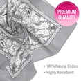 thumbnail image 3 of Innerest 12pk Grey Paisley Bandana Face Covering - 100PercentageCotton Bandana for Men Women - Face Bandana Headband, 3 of 7