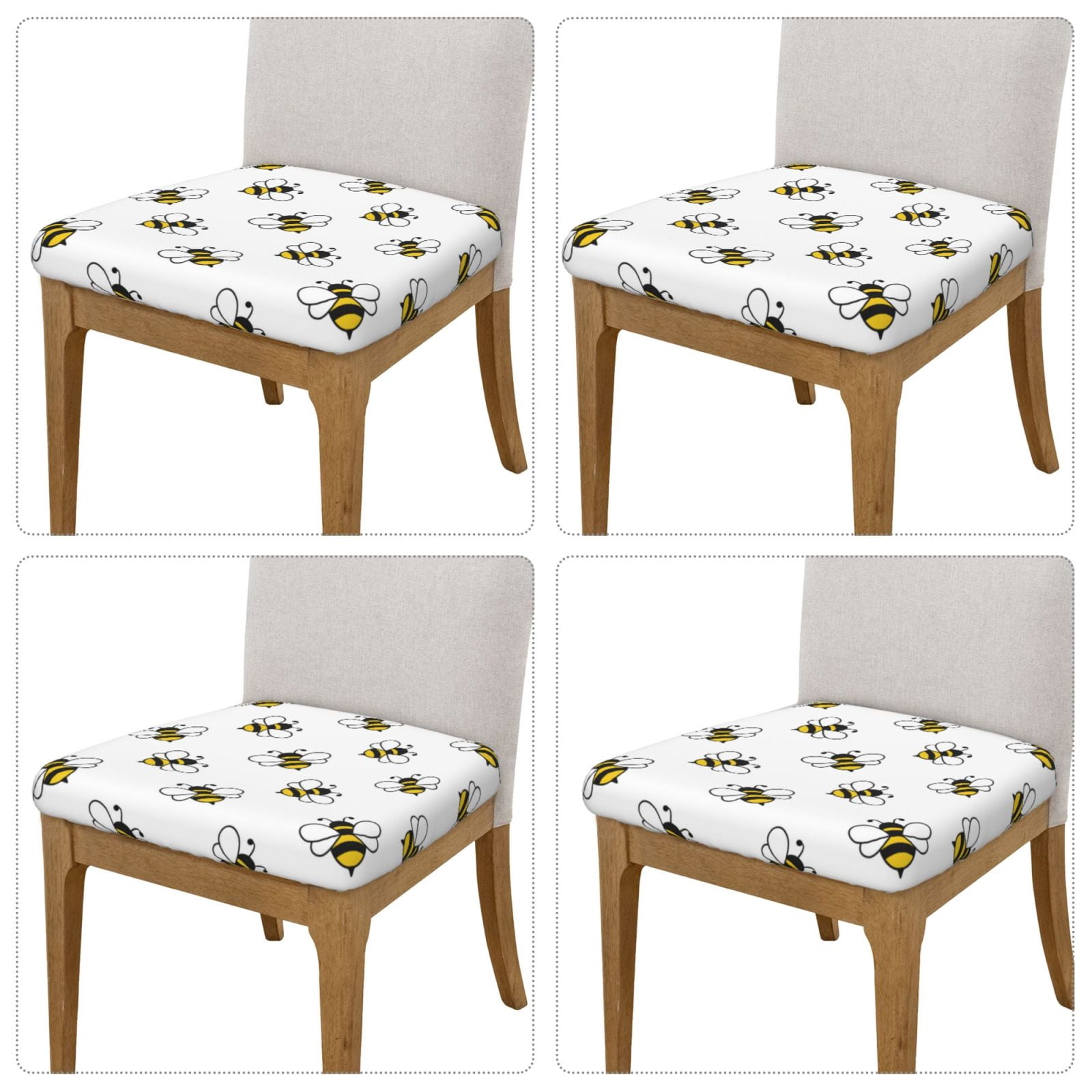 Vsdgher Bee Couch Cushion Covers, Non-Slip Sofa Seat Cushion Slipcovers, Soft Couch Covers（Don't include seat cushion）Four Pieces