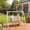Natural Wood, variant on Outsunny 3 Seat Wooden Porch Swing with Stand, Patio Swing Chair with Cushion, Natural Wood