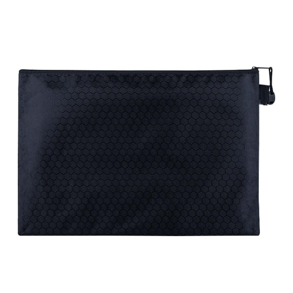 Colaxi Zipper Pouch B5 Document Pouch Receipts Organizer Portable Waterproof File Folder Document Bag for Commercial School Business Black