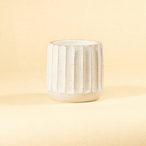 BIDK Home Rustic Fluted Pot - 20" - White