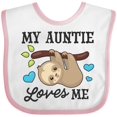 thumbnail image 3 of Inktastic My Auntie Loves Me with Sloth and Hearts Boys or Girls Baby Bib, 3 of 4