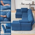 thumbnail image 5 of Weture Modular Sectional Sofa, Convertible U Shaped Sofa Couch with Storage, High Supportive & Soft Sponges, 6 Seat Modular Sectionals Sofa Couch with Chaise for Living Room, Blue, 5 of 6
