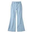 thumbnail image 6 of HomeDM Bootcut Pants for Women Cotton Blend High Waisted Casual Dress Pants Light Blue Loose Flare Lounge Work Trousers Size 2XL, 6 of 7