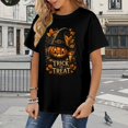 thumbnail image 2 of Women's Crew Neck Fall Halloween Trick or Treat Graphic Casual Thanksgiving Tops, 2 of 5
