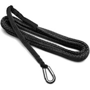 SuperATV 12,000 lb. Black Synthetic Winch Rope Replacement|2/5? x 46' Thick Rope up to 12,000 lb. Applications|Compatible with Most Aftermarket Winches|WN-RP-12K
